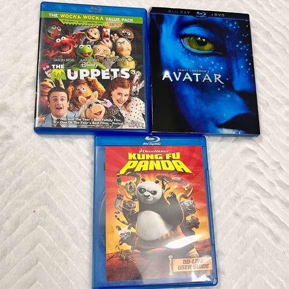 Blu-ray Movie Trio: The Muppets, Avatar, Kung Fu Panda - Picture 1 of 4